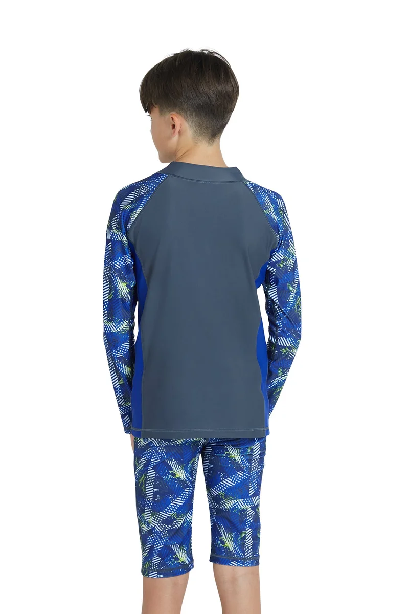 COEGA SUNWEAR  COEGA  Boys Youth Rashguard Long Sleeve - Grey Blue Stripes for Men | Best Price UAE